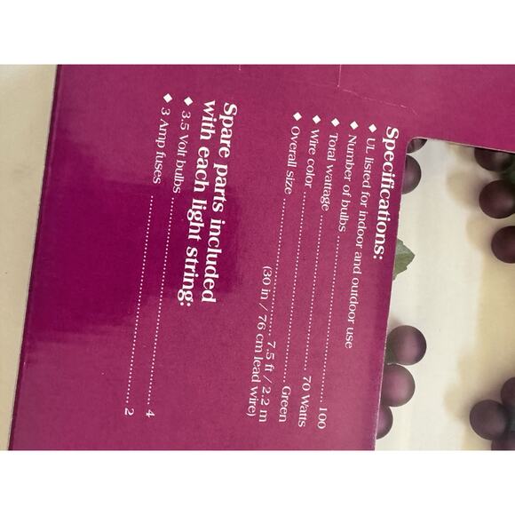 Set of PURPLE CLUSTER LIGHTS 6 Clusters On String Indoor/Outdoor NEW - Picture 6 of 7